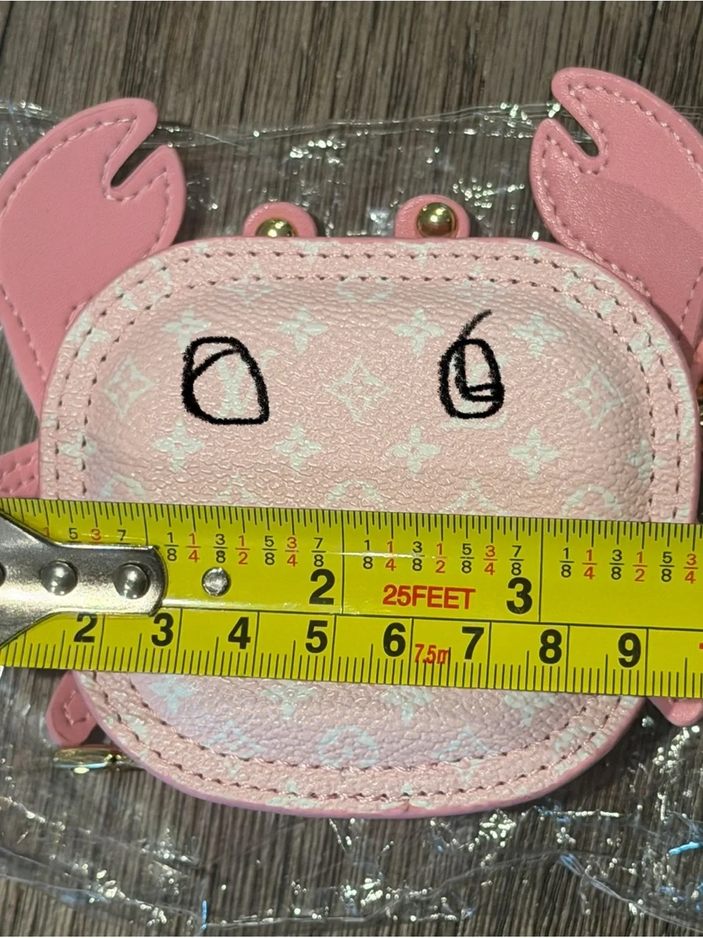 Pink Crab Coin Purse Keychain - Cute Pink Accessory